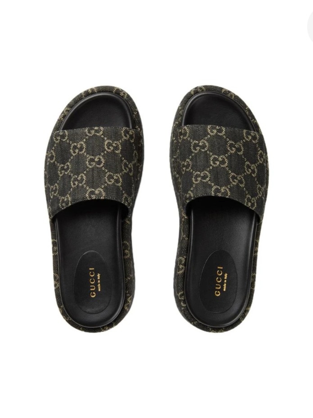 Gucci Brown GG Canvas Slide Sandals